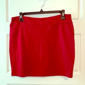 Red mini skirt